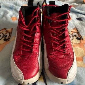 Red and White High-Top Sneakers